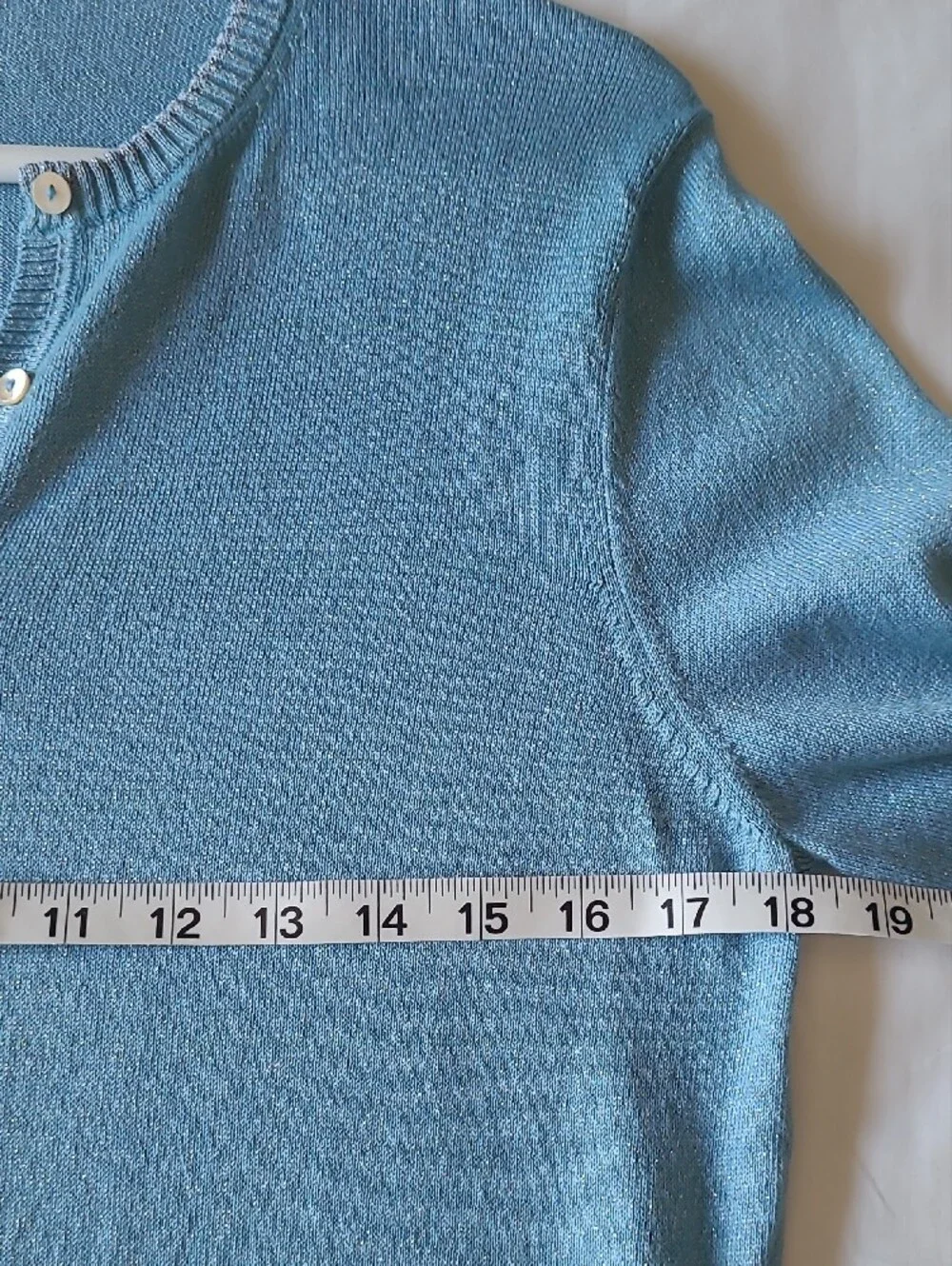 Brooks Brothers Light Blue Sparkle Button Cardigan. Sz  L. Like New Grandma Core